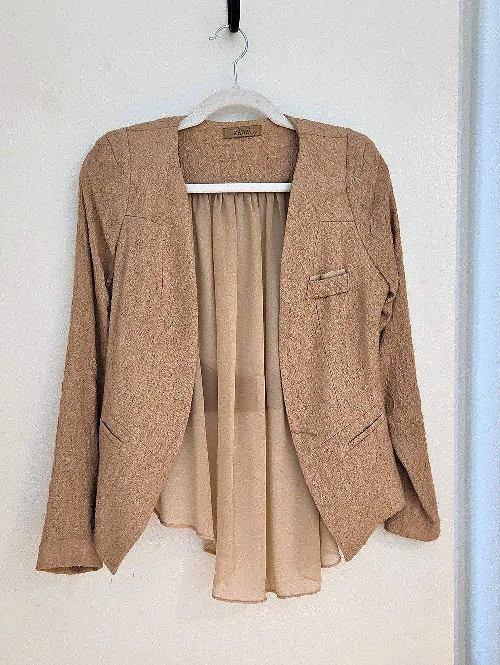 Draped Back Blazer in Brown